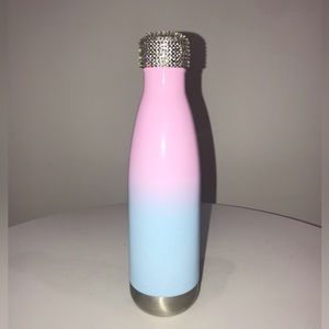 Pink/Blue Coated Stainless Steel Water Bottle 18 oz swarovski crystals bling 💎